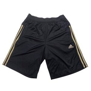 Adidas Men Black Gold Cargo‎ Three Stripe Athletic Shorts Multi Sport  Size S